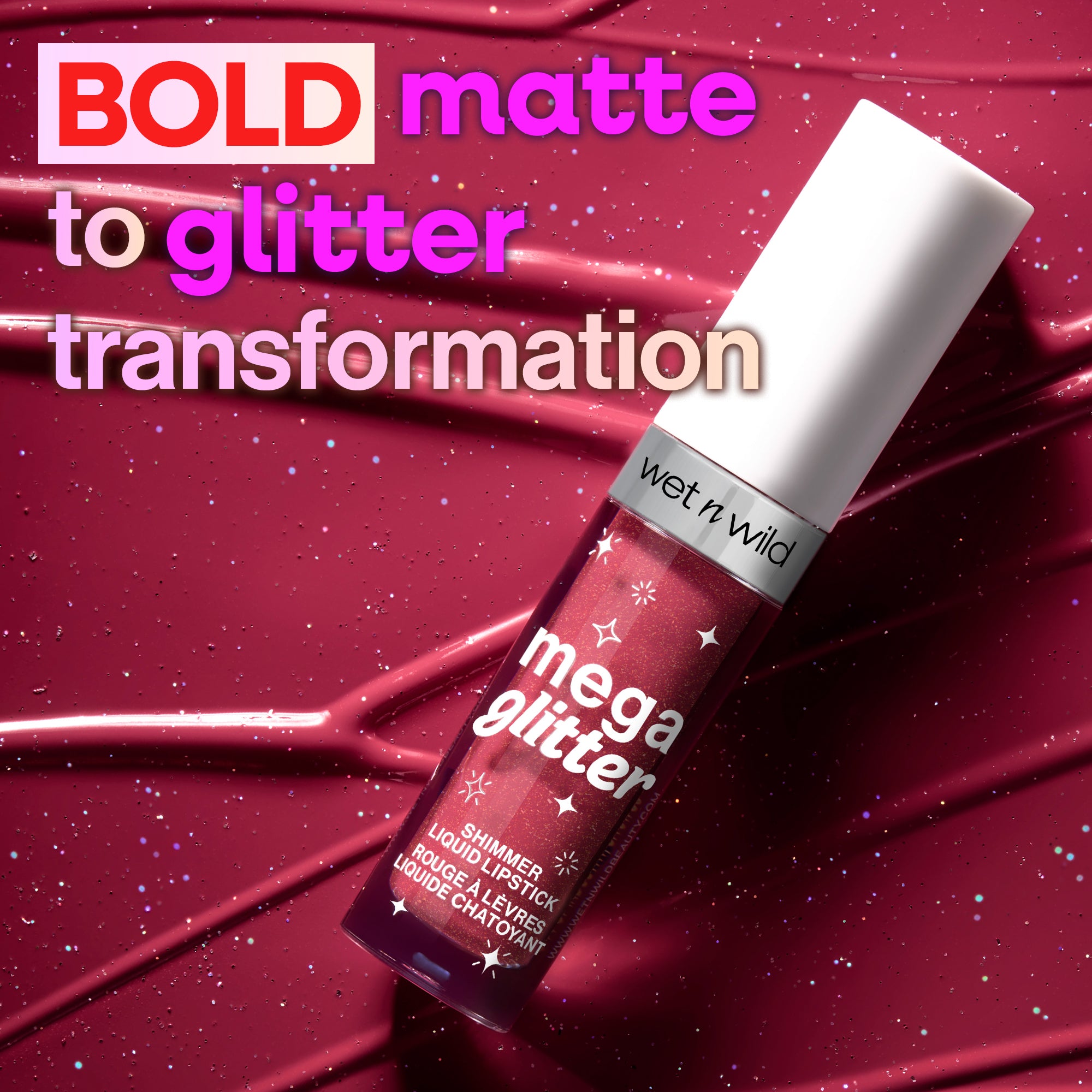 Mega Glitter Shimmer Liquid Lipstick | Pink Future - Image 3